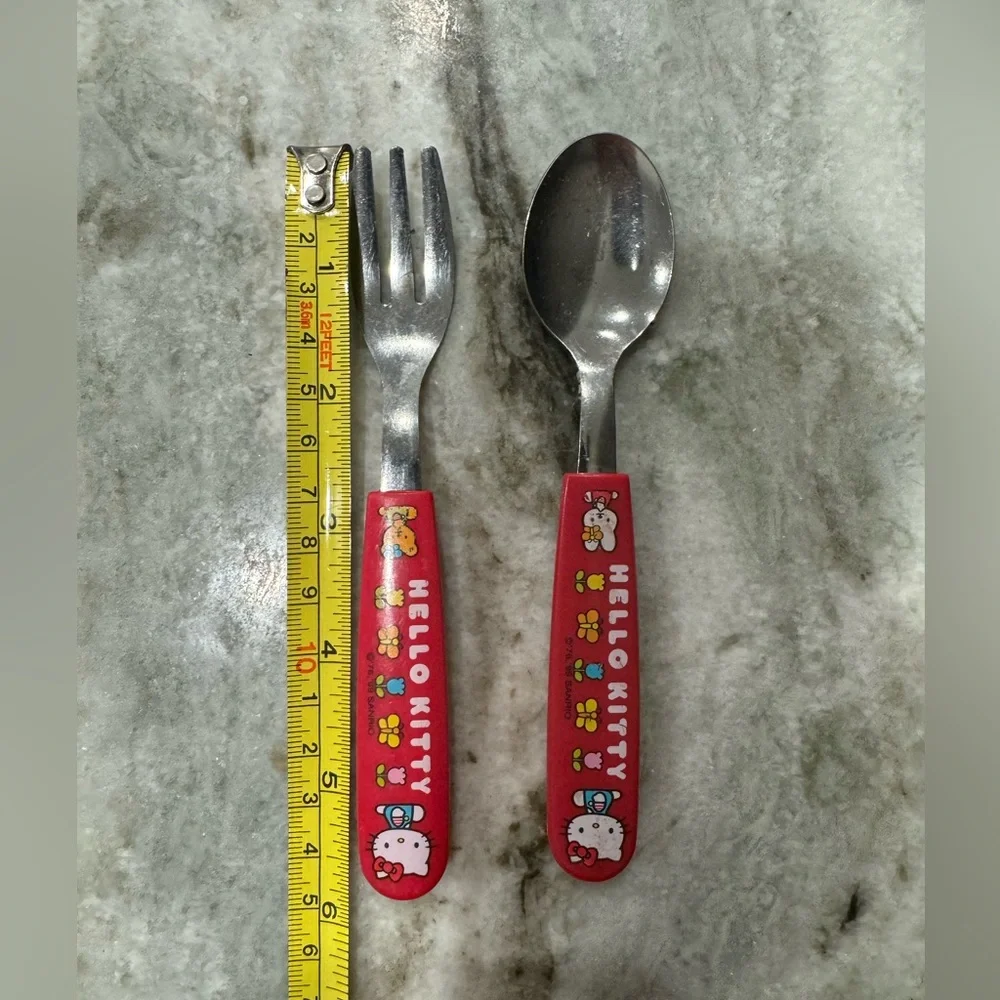 Vintage hello kitty utensil set. Hello kitty fork and spoon.